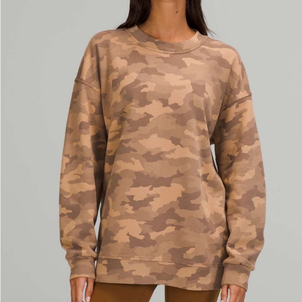 🎉Lululemon Perfectly Oversized Crew! Heritage 360 Camo Beige Multi! - Picture 1 of 5